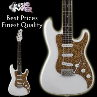 Luna Henna Ste Paisley Electric Guitar White Gorgeous