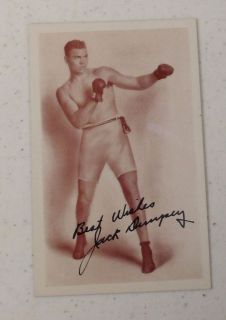 Jack Dempsey Autographed Post Card