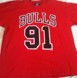 Dennis Rodman Chicago Bulls Vintage Nutmeg Jumbo T Shirt XL 3Peat