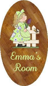 Girl Art Wall Decoration Plaque Personalized Bathroom or Bedroom H