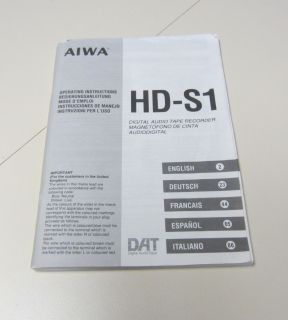 Aiwa Digital Audio Tape Recorder HD S1 DAT Japan Works Great with Box