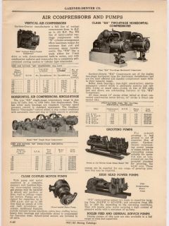 Gardner Denver Pumps Air Compressors Grouting 1952 Ad