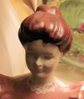 Shabby Dusty Pink Ceramic Chic Lady Bust Figure Figurine