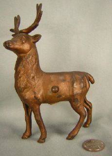 Deer Reindeer Stag Antique Vintage Cast Iron Penny Still Bank A C