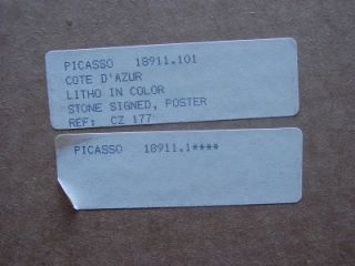 Picasso Cote DAzur Henri Deschamps Stone Signed Litho