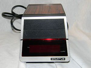Vintage 1970s Spartus Desktop Alarm Clock Table Lamp w 9V Battery