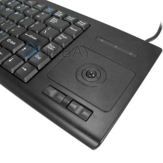 USB 87 Keys Wired Keyboard with Trackball Mouse Win7