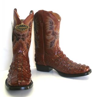 Crocodile Alligator Hornback Buck Cut Design Cowboy Western Boots