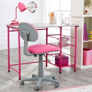 Multipurpose Study Center II Desk & Chair Set in Pink and Grey