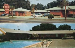 Deluna Motor Hotel Motel Pensacola FL 1950s Cars