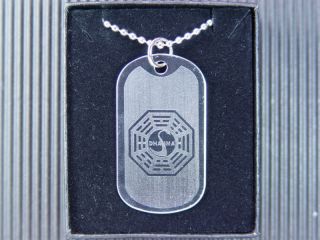 Dharma Lost Initiative Ying Yang Dog Tag Necklace