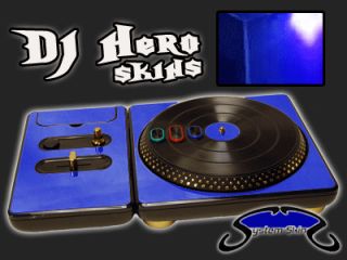 BLUE CHROME DJ Hero turntable Skin for 360, PS3 Console System Decal
