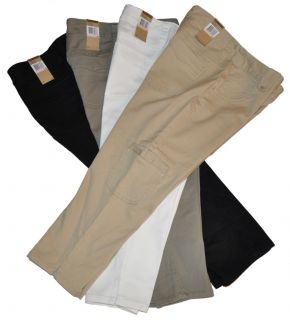 DKNY Jeans Womens Cotton Stretch Pants Capri New Black White Green
