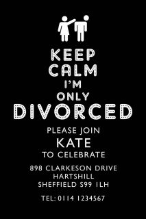 Personalised Party Invitations Invites Divorced Divorce Y0027