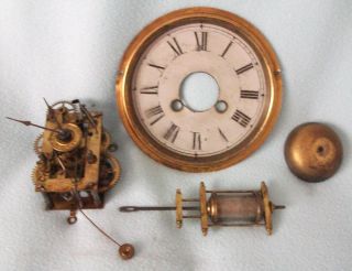   American Brass ALARM Clock Movement Dial Pendulum Set New Haven