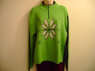 Hanna Andersson Ski Sweater Green Ladies L Mens M