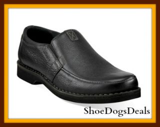 Clarks Doby Black Tumble Leather Slip on Sizes in Drop Down Tab