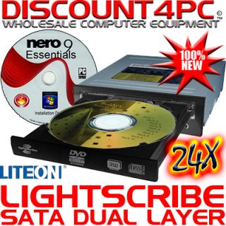 Liteon DVD Lightscribe SATA CD±RW DVDRW DL Burner Drive