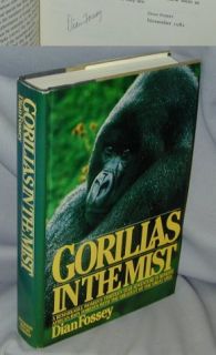 Gorillas in The Mist Signed Dian Fossey HC DJ 1st Printing 1983 HB