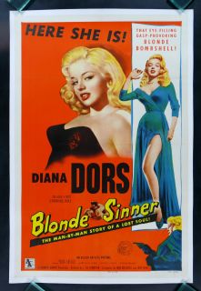 Blonde Sinner CineMasterpieces Diana Dors Bombshell Movie Poster Pin