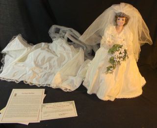 vintage princess diana porcelain doll in original box w papers