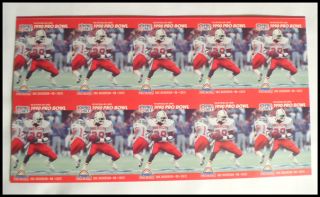 ERIC DICKERSON 1990 PROSET CARD NUMBER 338 SPECIAL RARE UNCUT SHEET OF