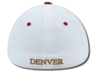 Denver University Du Pioneers White Flex Fit Fitted Hat Cap M L New
