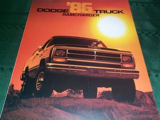 1986 Dodge Ramcharger Truck Brochure AD150 AW150