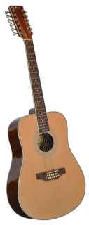New 12 String Acoustic Guitar by DeRosa Natural Finish CLOSEOUT Cheap