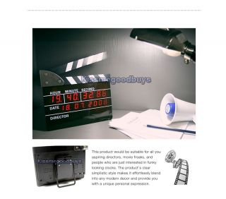 Movie Slate Clapper Board LED Digital Alarm Clock Gift