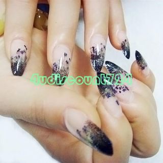 Colorful Dried Flower Acrylic Nail Art Tips Decorations
