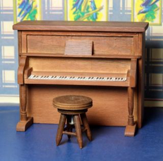 Shackman Styled Vintage Dollhouse Furniture Beautiful Upright Piano