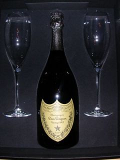 2002 MOET CHANDON DOM PERIGNON RP 96 PTS WITH 2 CHAMPAGNE FLUTES