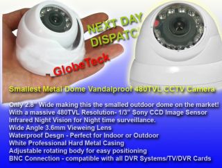 Mini Dome Metal Outdoor Waterproof CCTV Infrared Day Night Camera Sony