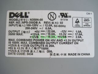 Dell C4849 N350 0 NPS 350DB Dimension 4700 8400 350W Power Supply