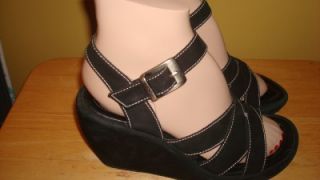 donald j pliner black womens strappy slingback wedge sandals shoes