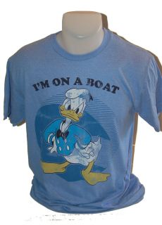 Mens Disney Donald Duck IM on A Boat T Shirt L New