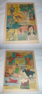  double sided cartoon page ~ ATLEY DONALD, JOHNNY WEISMULLER, many more