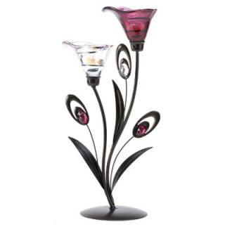 Dewdrop Lily Tealight Holder Iron Glass Candleholder New