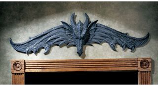 Medieval Gothic Dragon Wall Door Pediment 2 Sets
