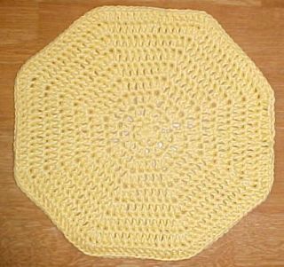 Buttercup Octagon Crochet Dishcloth Spay Neuter Rescue