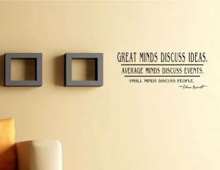 Great Minds Discuss Ideas Vinyl Wall Quotes Sayings Words Lettering