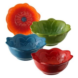  Ceramic Bright Floral Flower Serving Bowl Appetizer Dish NIB