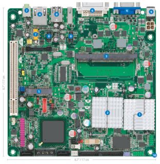 Intel D945GSEJT Desktop Motherboard Mini ITX N270 Atom Processor 1