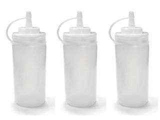 6pcs 12oz Plastic Squeeze Sauce Bottle Dispenser w Cap