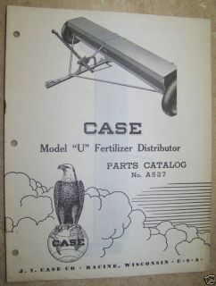 Case U Fertilizer Distributor Tractor Parts Catalog
