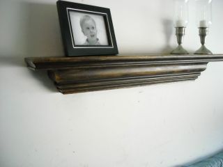 Fireplace Mantel Shelf Ledge 38 inch Distressed Chocolate Brown