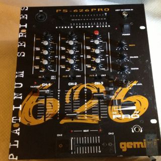 Gemini Series 626 Pro Stereo Preamp Mixer 3 Channel Dj Equipment