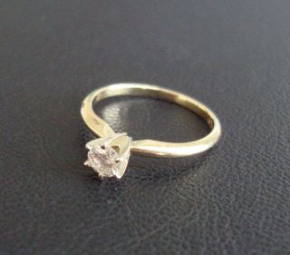 Diamond Solitaire Set in Solid 14k Yellow Gold