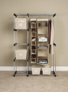 Double Closet Dual Hanging Rods and 5 Shelves 2 Day SHIP